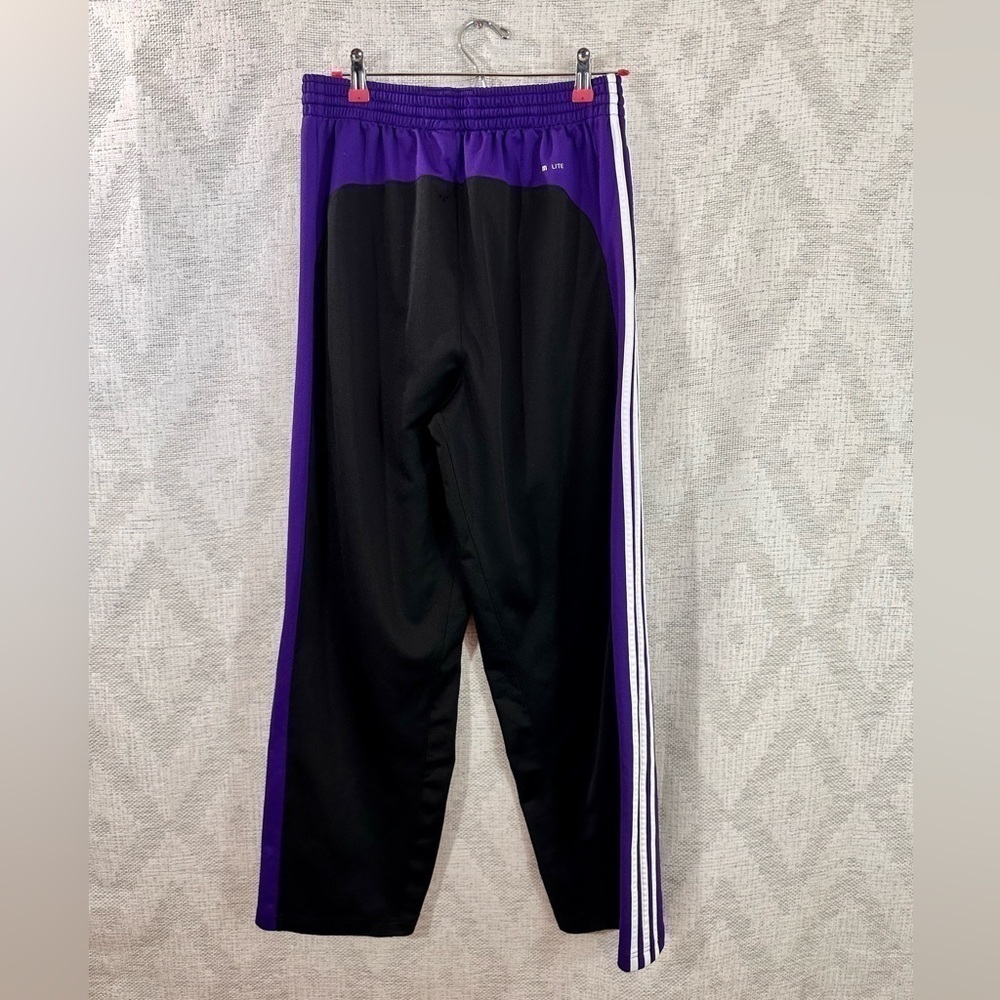 Y2K 2009 Adidas NBA Clima365 Lakers black and purple track pants size M - Picture 5 of 11